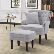 Gray armchair best sale with ottoman